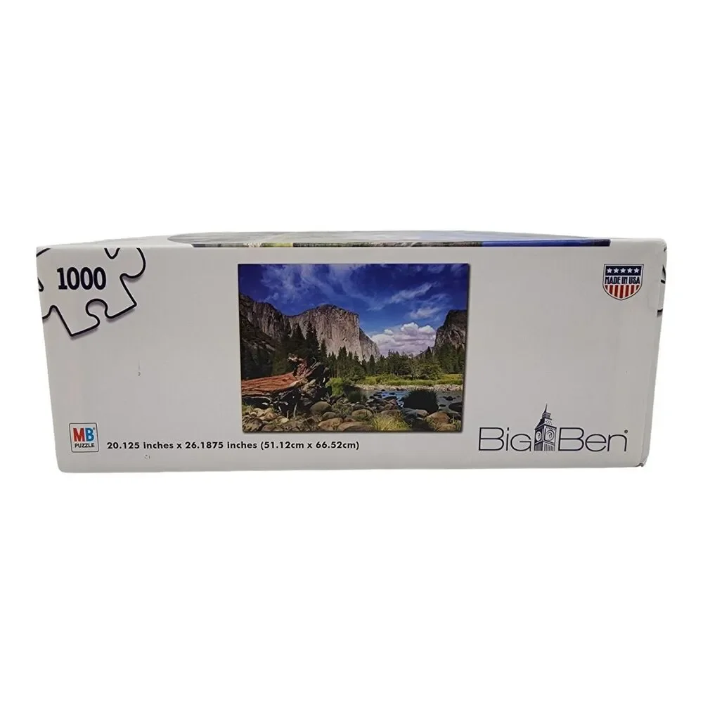 Milton Bradley Big Ben 1000 Piece Jigsaw Puzzle Scenic Mountain Brook New NIB